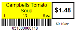 grocery pos shelf label
