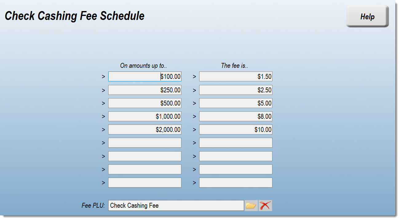 Check Fee Schedule