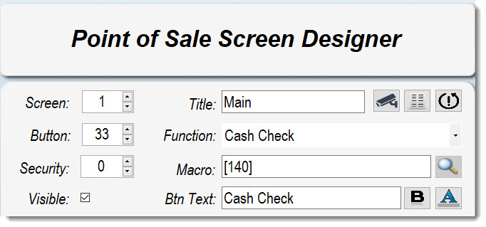Check Cashing Fee Screen Designer