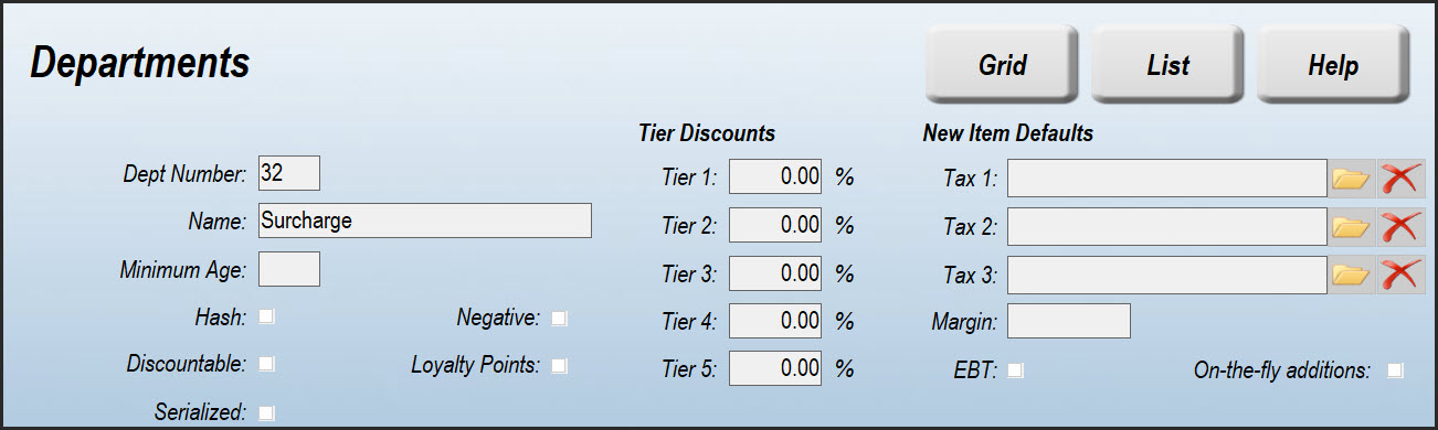 Surcharge Department