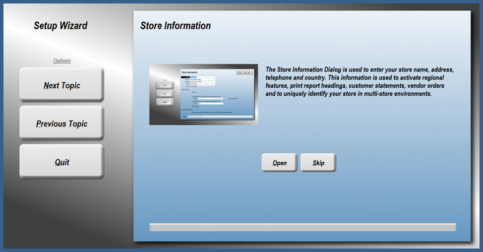 Setup Wizard for StoreTender Point of Sale